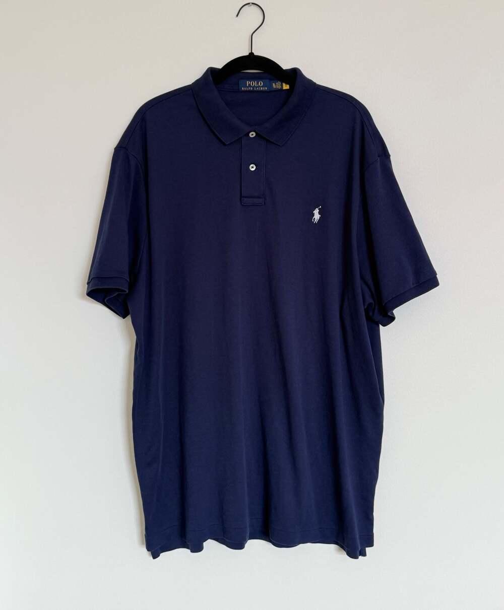 Polo Ralph Lauren Mens Classic Navy Blue Cotton Polo Shirt XL